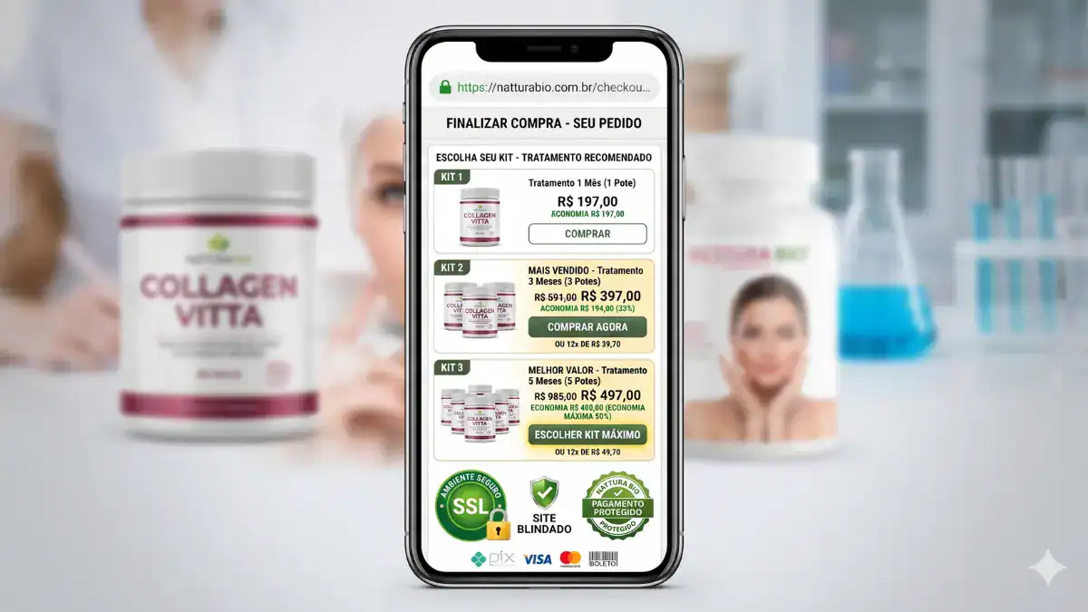 tela onde comprar Collagen Vitta original checkout oficial passo a passo
