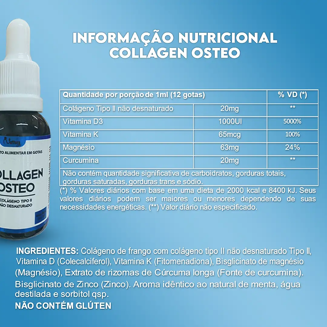 tabela nutricional collagen osteo informacoes nutricionais gotas
