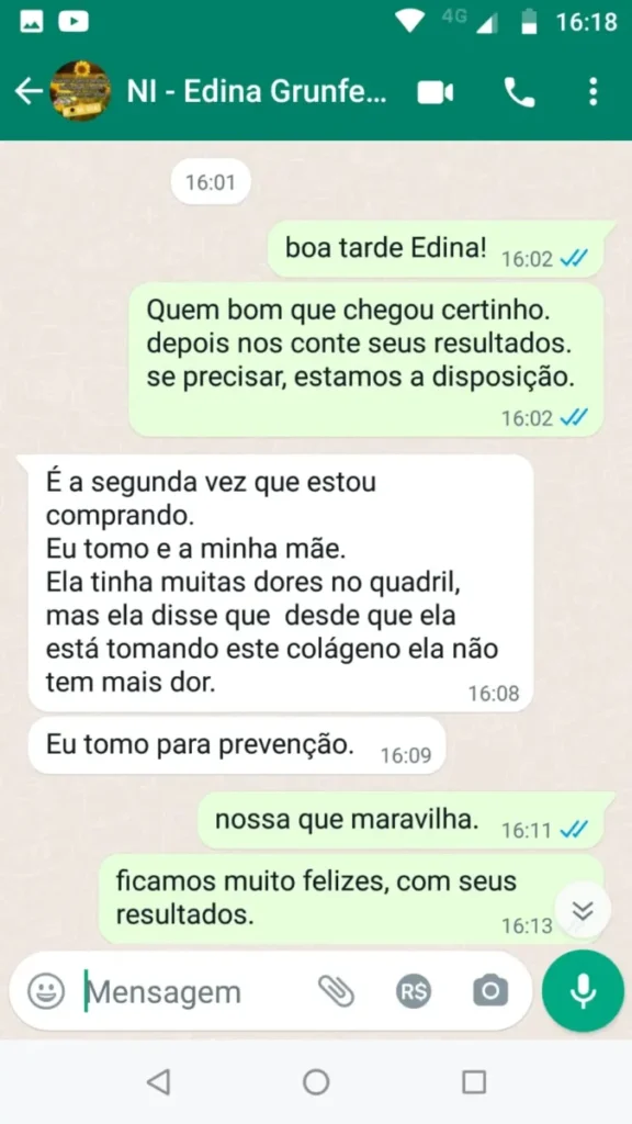depoimento resultados collagen osteo e vitta no whatsapp
