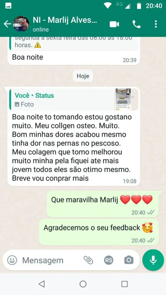 depoimento cliente collagen osteo sem dores nas pernas whatsapp